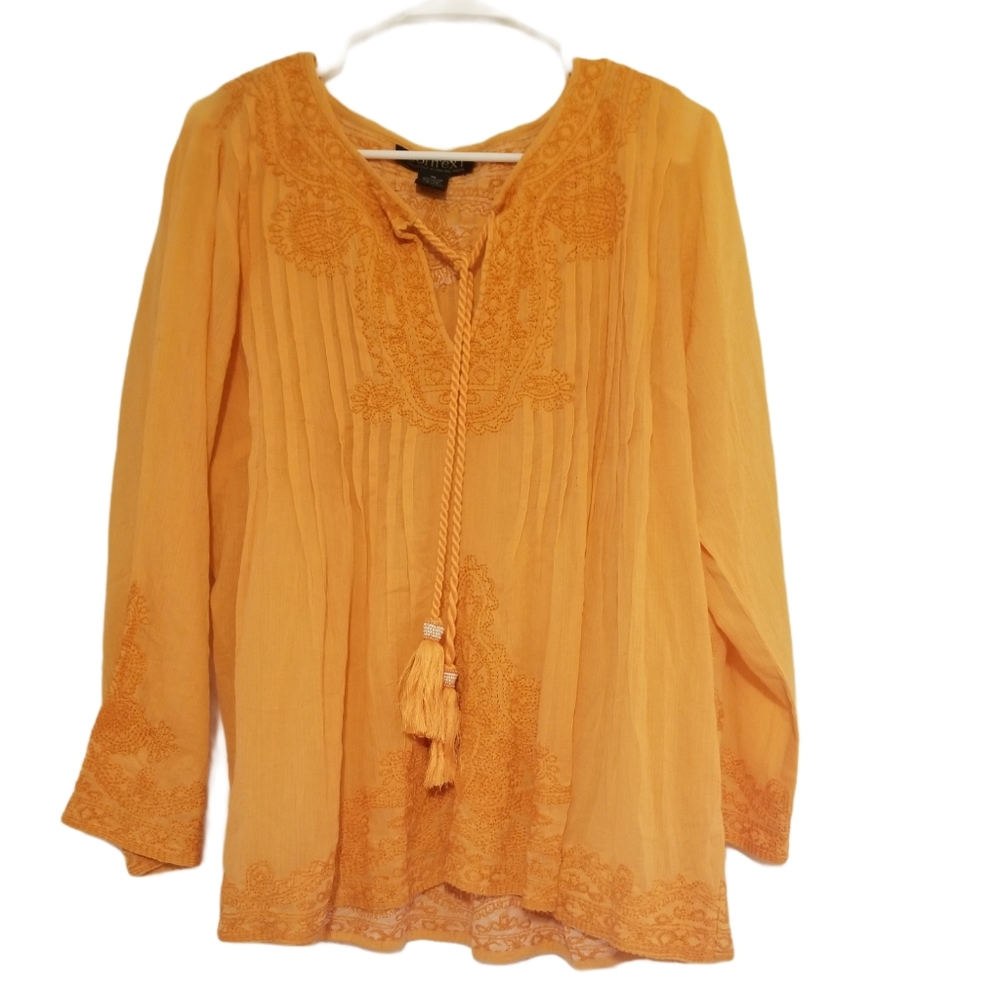 Lord & Taylor Context Boho Cotton Tunic Top